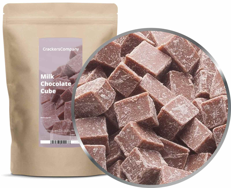 MILK CHOCOLATE CUBE ZIP Beutel 500g – ZIP-Beutel