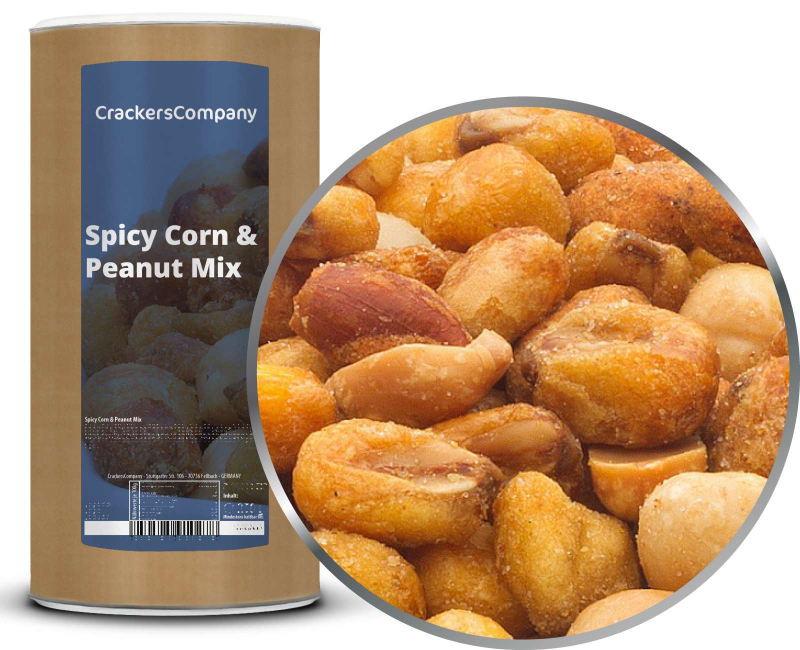 SPICY CORN & PEANUT MIX Membrandose groß 600g – Membrandose groß