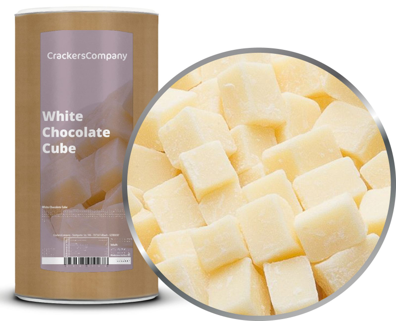 WHITE CHOCOLATE CUBE composite can large 800g – Large composite tin