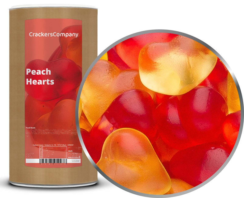 PEACH HEARTS Membrandose groß 1,1kg – Membrandose groß