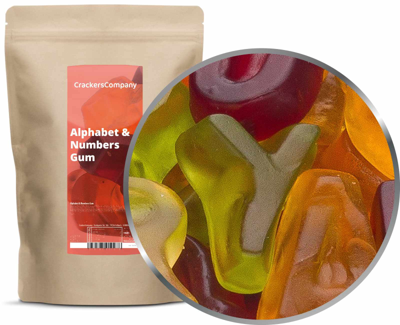 ALPHABET & NUMBERS GUM ZIP bag 800g – ZIP pouch