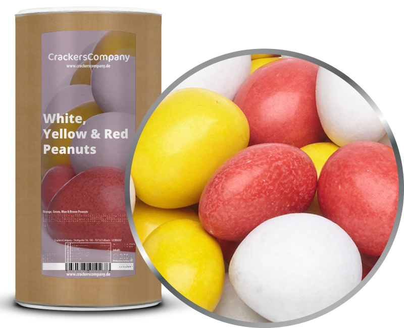 WHITE, YELLOW & RED PEANUTS Membrandose groß 950g – Membrandose groß