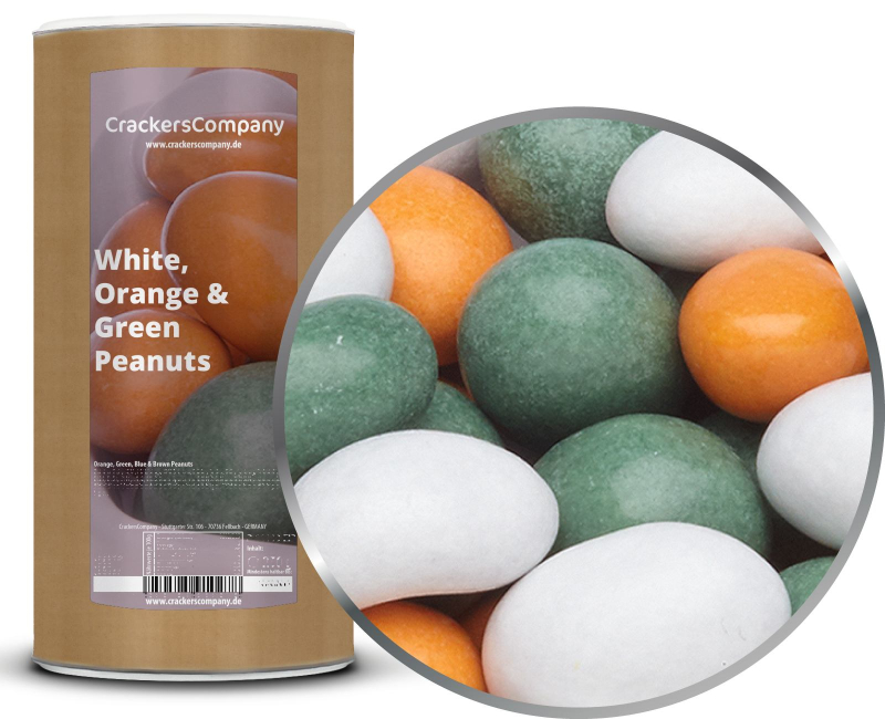 WHITE, ORANGE & GREEN PEANUTS composite can large 950g – Large composite tin