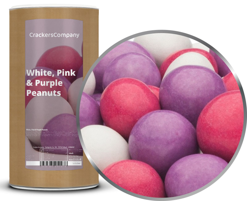 WHITE, PINK & PURPLE PEANUTS composite can large 950g – Large composite tin