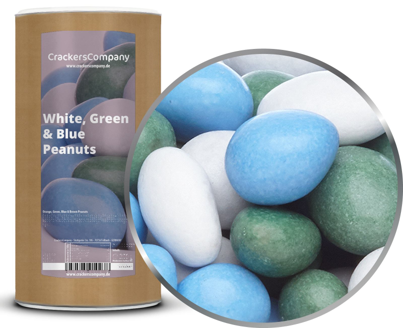 WHITE, GREEN & BLUE PEANUTS composite can large 950g – Large composite tin