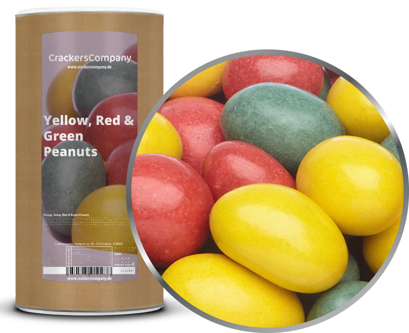 YELLOW, RED & GREEN PEANUTS composite can large 950g – Large composite tin