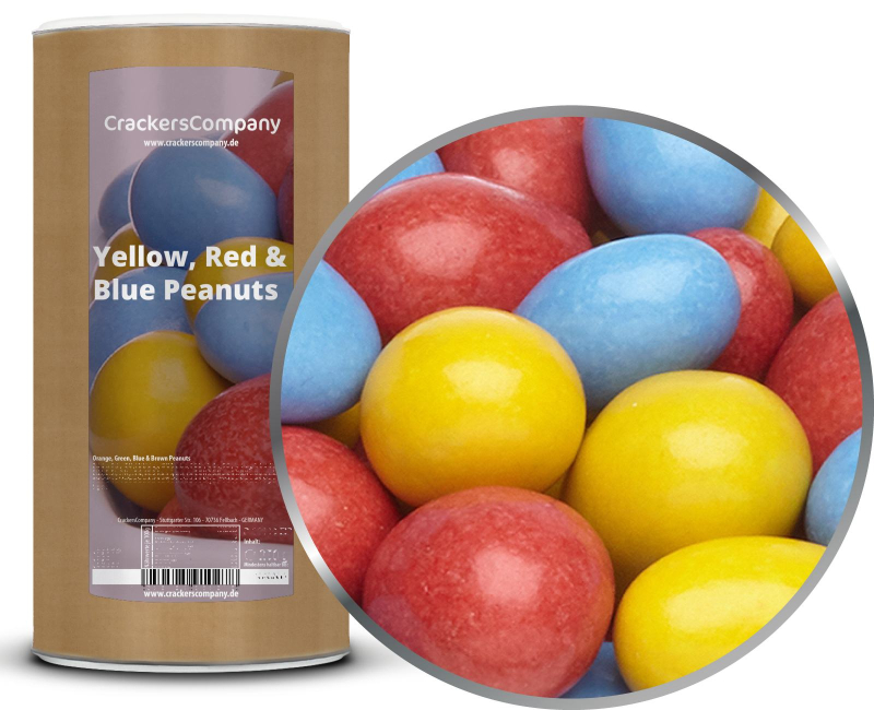 YELLOW, RED & BLUE PEANUTS composite can large 950g – Large composite tin