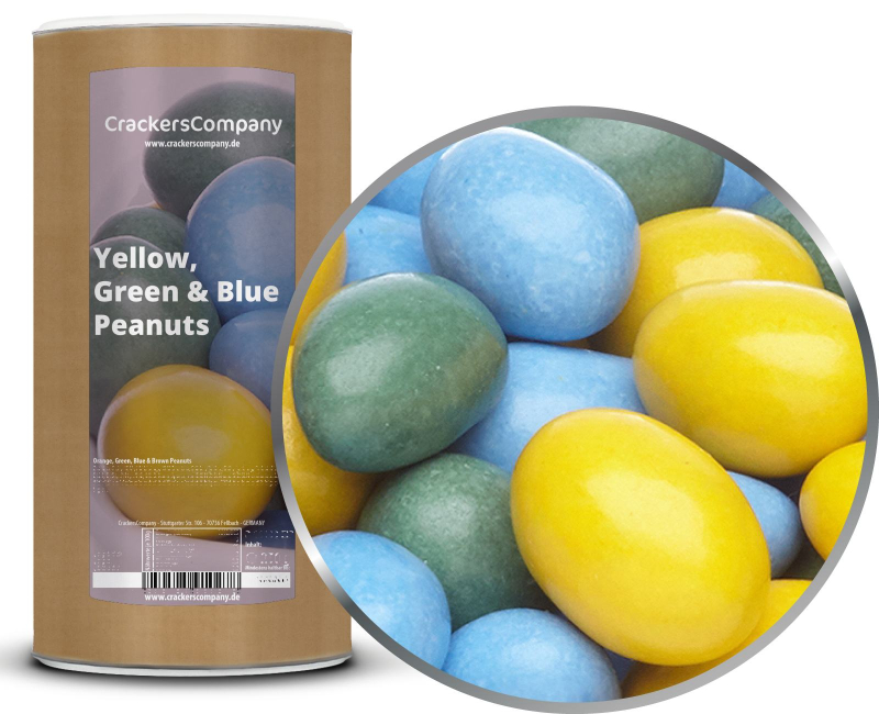 YELLOW, GREEN & BLUE PEANUTS composite can large 950g – Large composite tin