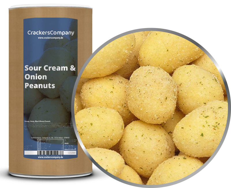 SOUR CREAM & ONION PEANUTS  composite can large 600g – Large composite tin
