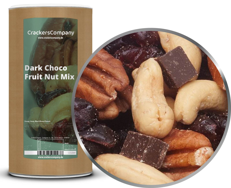 DARK CHOCO FRUIT NUT MIX composite can large 700g – Large composite tin