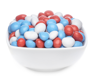 WHITE, RED & BLUE PEANUTS