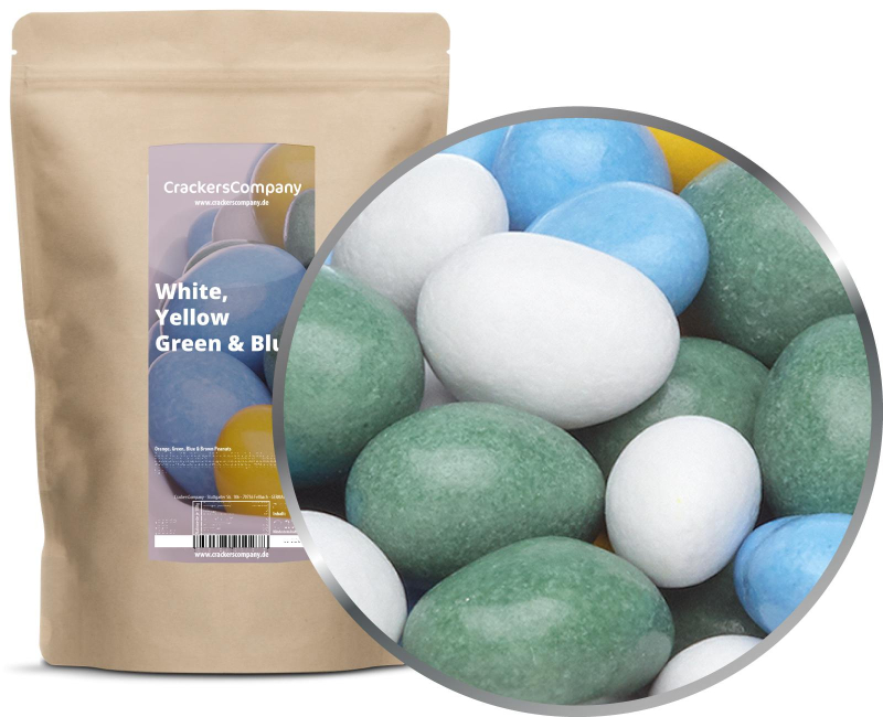 WHITE, YELLOW, GREEN & BLUE PEANUTS ZIP bag 750g – ZIP pouch