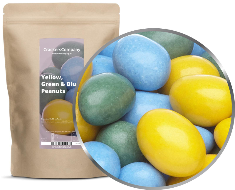 YELLOW, GREEN & BLUE PEANUTS ZIP bag 750g – ZIP pouch