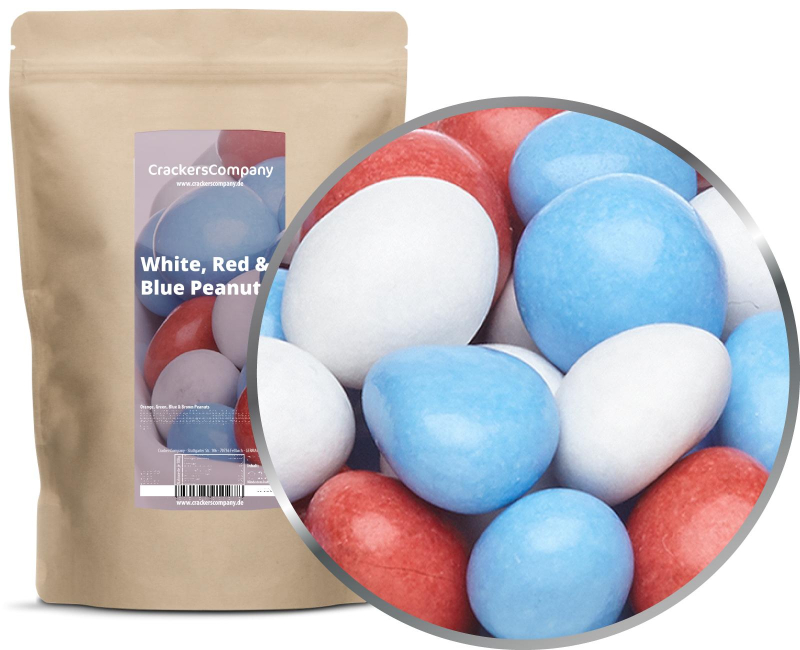 WHITE, RED & BLUE PEANUTS ZIP bag 750g – ZIP pouch