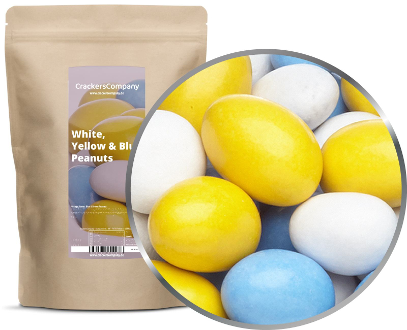 WHITE, YELLOW & BLUE PEANUTS ZIP bag 750g – ZIP pouch