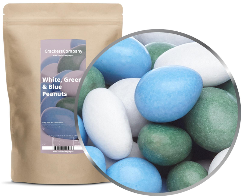 WHITE, GREEN & BLUE PEANUTS ZIP bag 750g – ZIP pouch