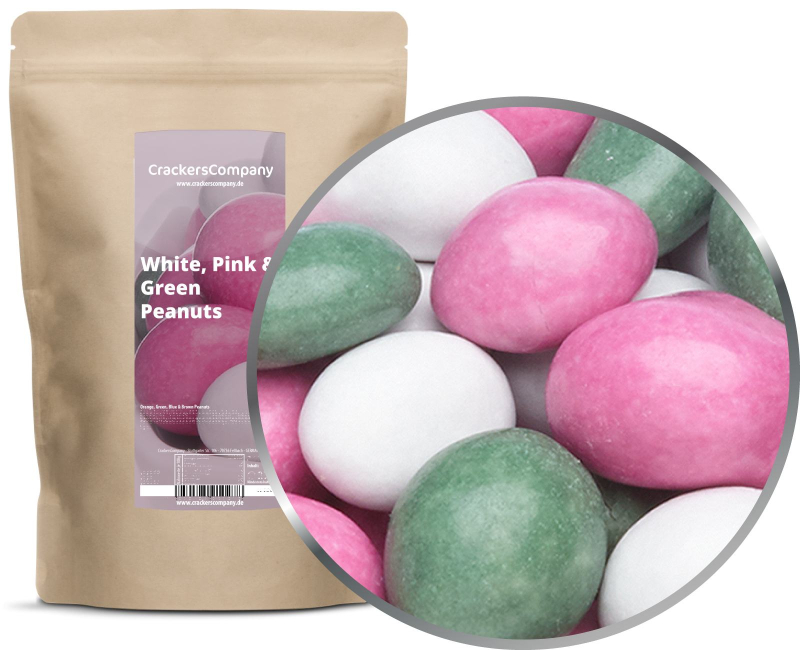 WHITE, PINK & GREEN PEANUTS ZIP bag 750g – ZIP pouch