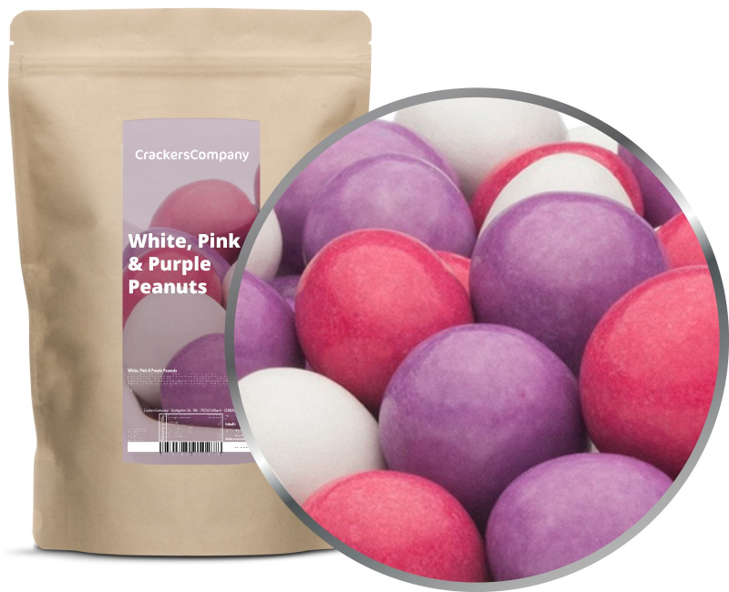 WHITE, PINK & PURPLE PEANUTS ZIP bag 750g – ZIP pouch